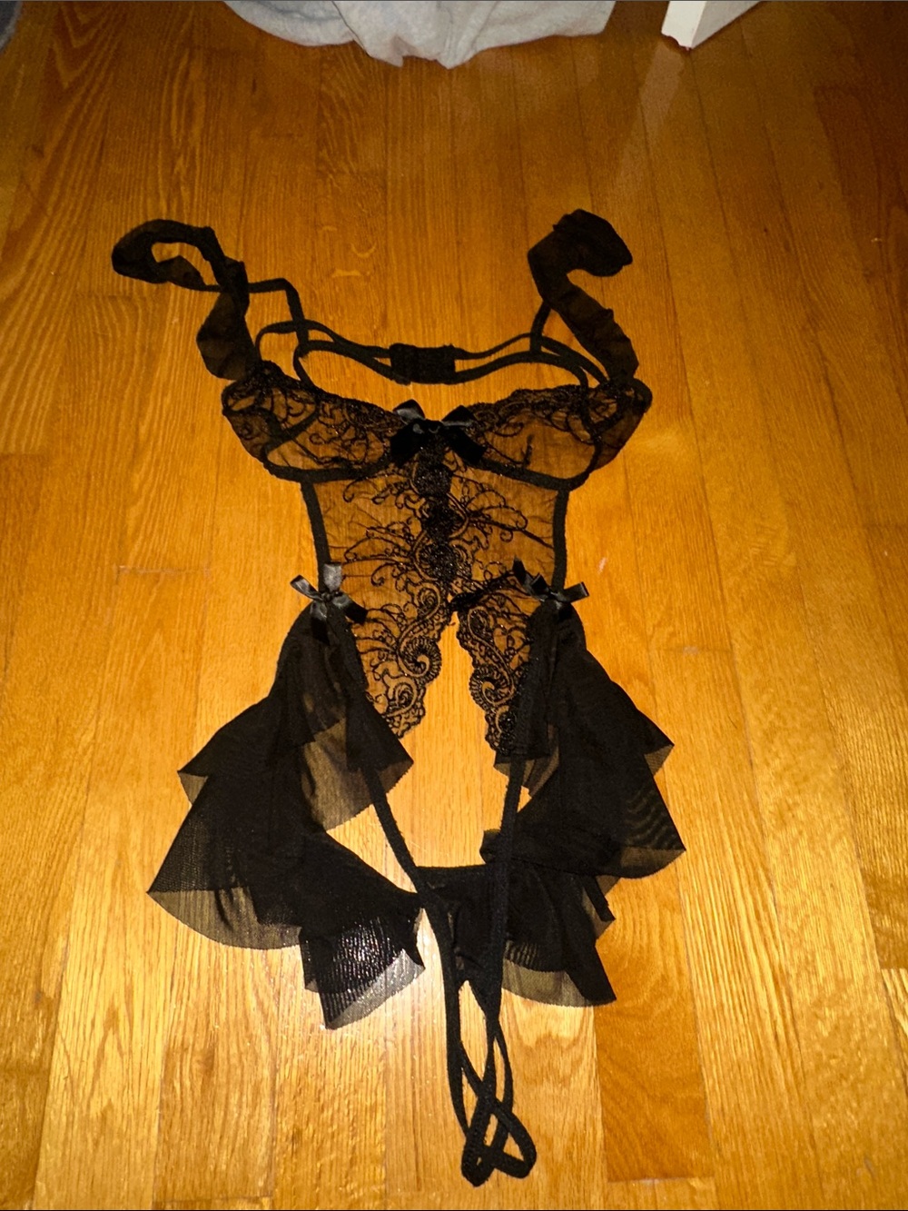 Black lingerie one piece